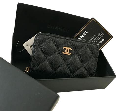 chanel card golder|chanel card holder zip wallet.